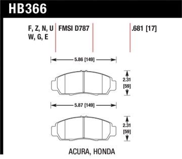 Picture of Hawk Performance HAWK Ceramic Brake Pad Sets - HB366Z.681
