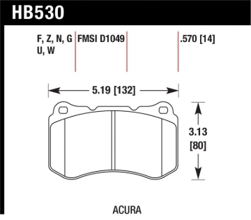 Picture of Hawk Performance HAWK DTC-70 Brake Pad Sets - HB530U.570