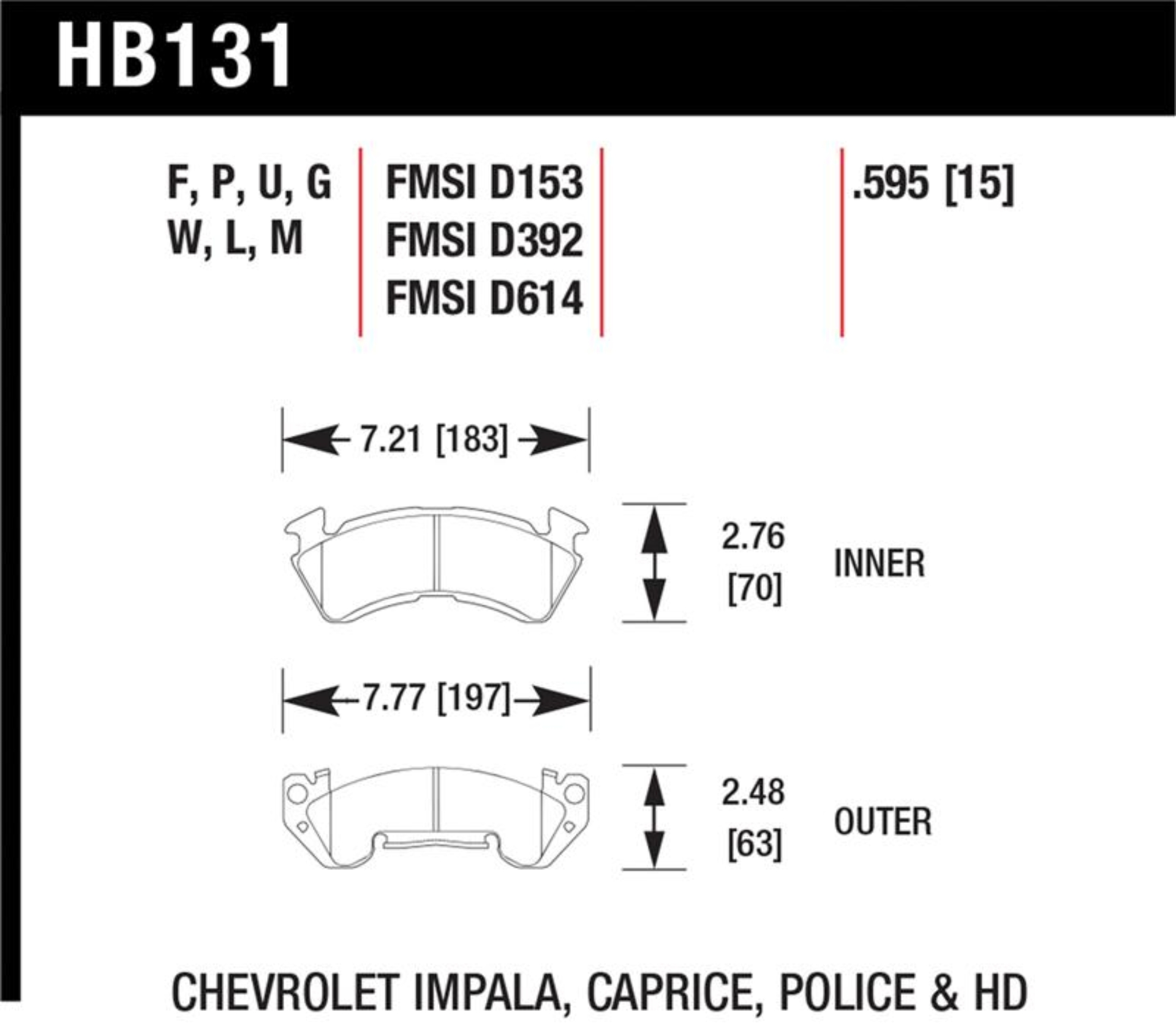 Picture of Hawk Performance HAWK Black Brake Pad Sets - HB131M.595