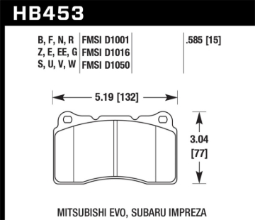Picture of Hawk Performance HAWK Blue 42 Brake Pad Sets - HB453EE.585