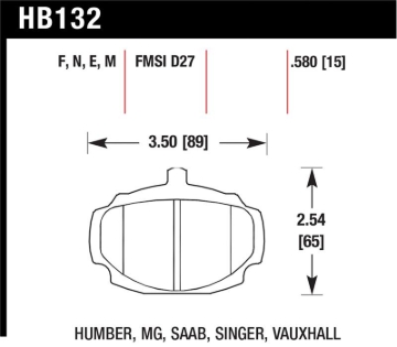 Picture of Hawk Performance HAWK Black Brake Pad Sets - HB132M.580