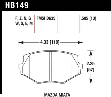 Picture of Hawk Performance HAWK Black Brake Pad Sets - HB149M.505
