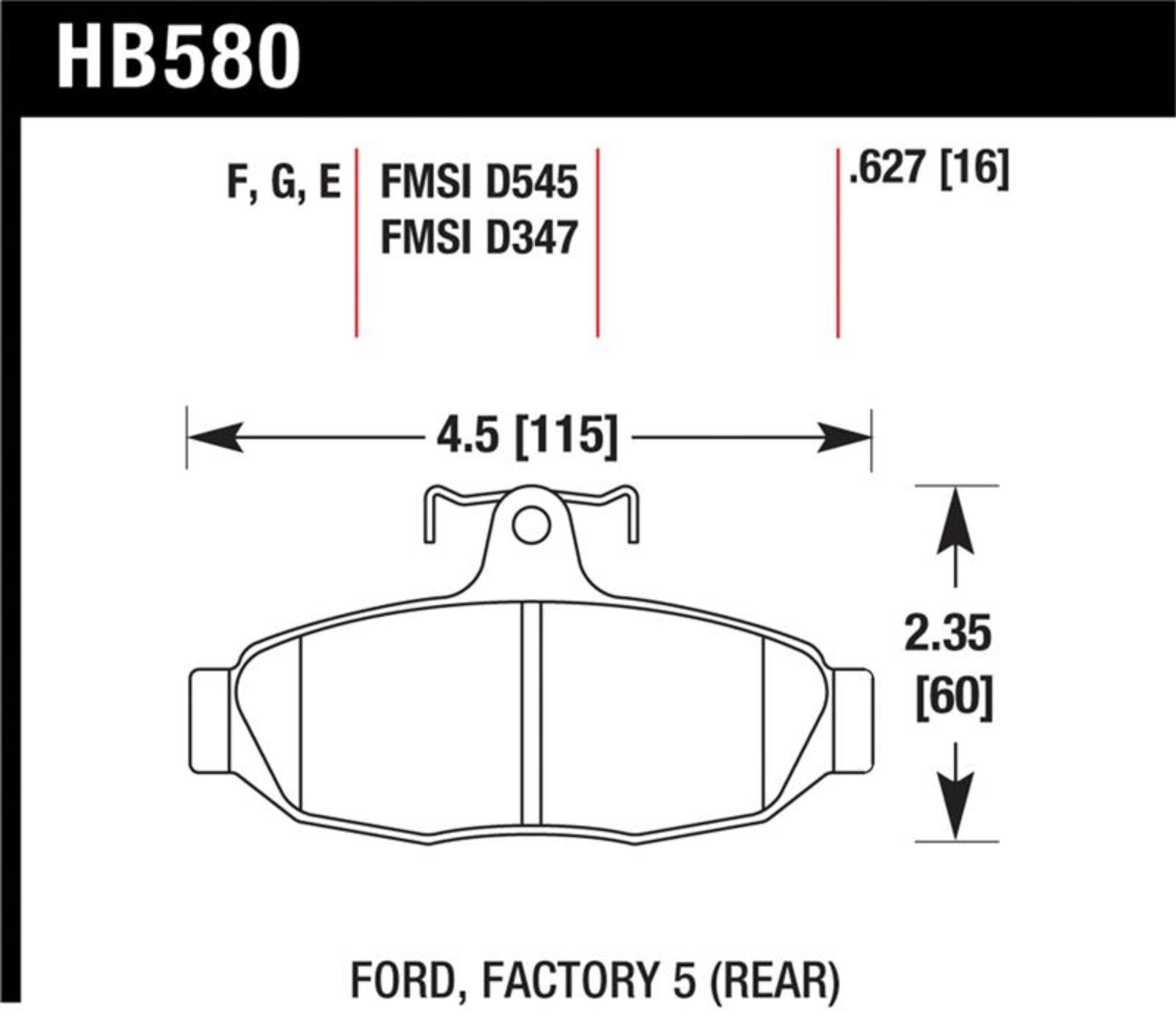 Picture of Hawk Performance HAWK DTC-60 Brake Pad Sets - HB580G.627
