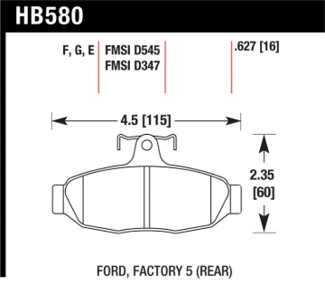 Picture of Hawk Performance HAWK DTC-60 Brake Pad Sets - HB580G.627