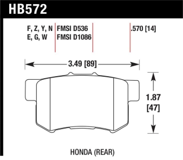 Picture of Hawk Performance HAWK DTC-60 Brake Pad Sets - HB572G.570