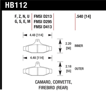 Picture of Hawk Performance HAWK DTC-70 Brake Pad Sets - HB112U.540