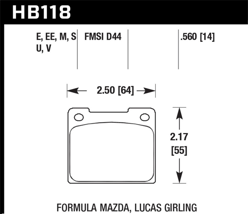 Picture of Hawk Performance HAWK DTC-70 Brake Pad Sets - HB118U.560