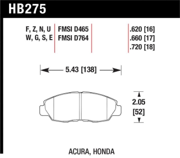 Picture of Hawk Performance HAWK DTC-70 Brake Pad Sets - HB275U.620