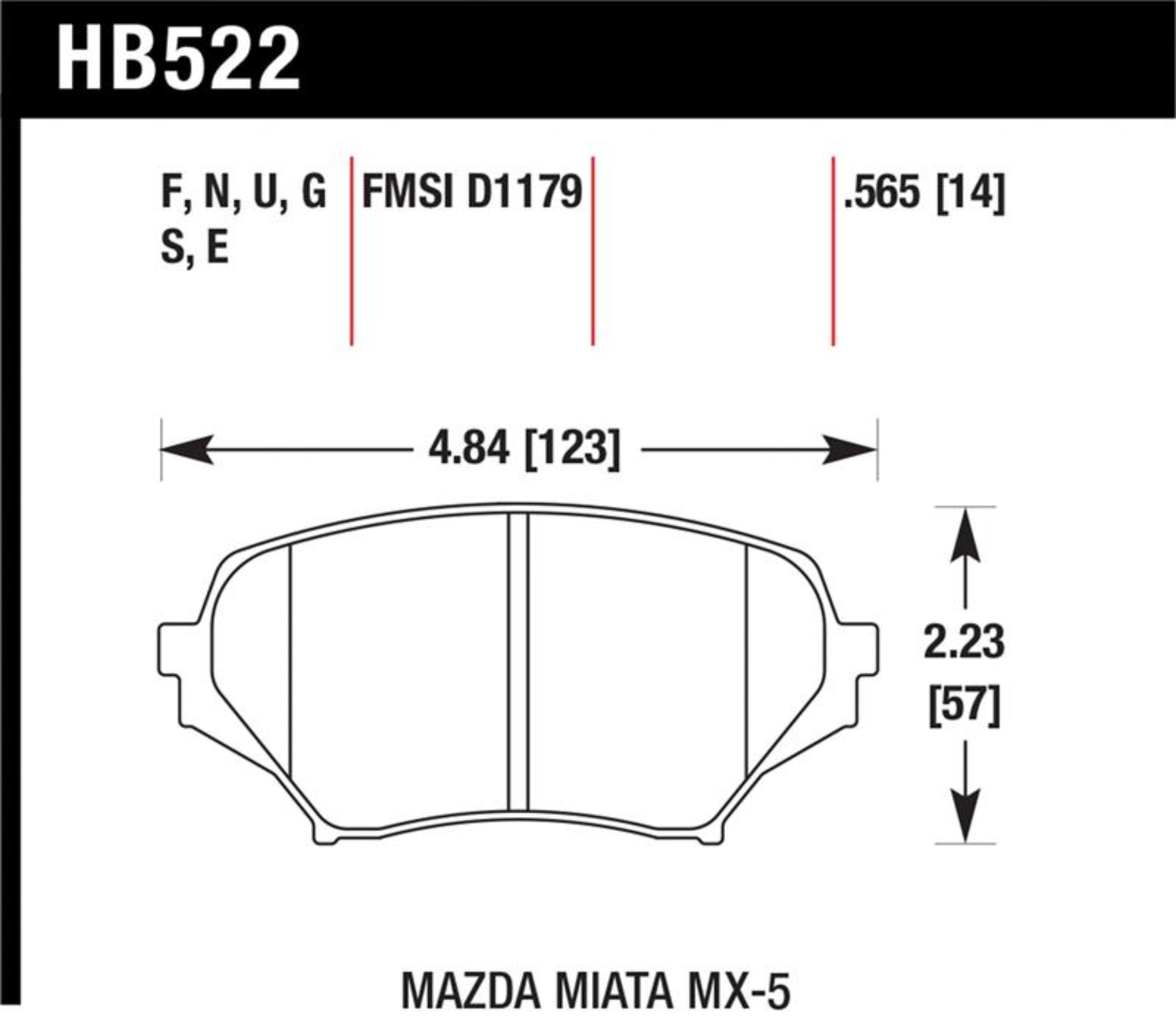 Picture of Hawk Performance HAWK DTC-70 Brake Pad Sets - HB522U.565