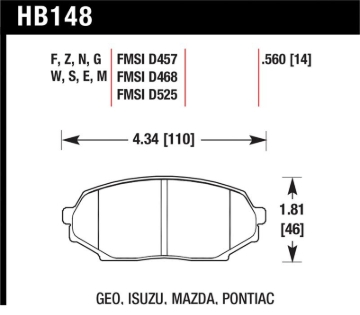 Picture of Hawk Performance HAWK HT-10 Brake Pad Sets - HB148S.560
