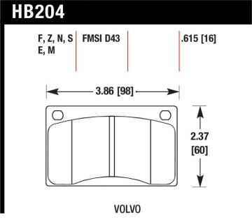 Picture of Hawk Performance HAWK HT-10 Brake Pad Sets - HB204S.615