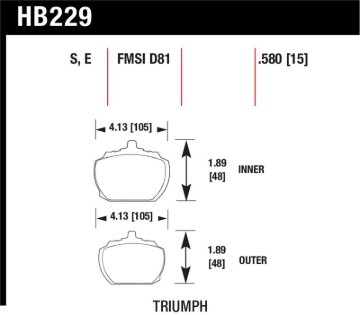 Picture of Hawk Performance HAWK HT-10 Brake Pad Sets - HB229S.580