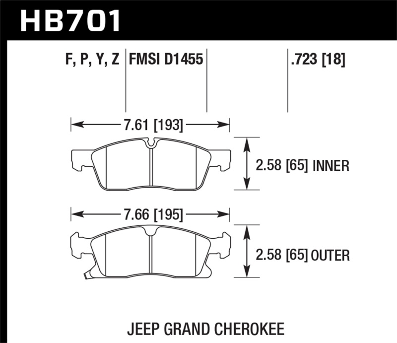 Picture of Hawk Performance HAWK Super Duty Brake Pad Sets - HB701P.723