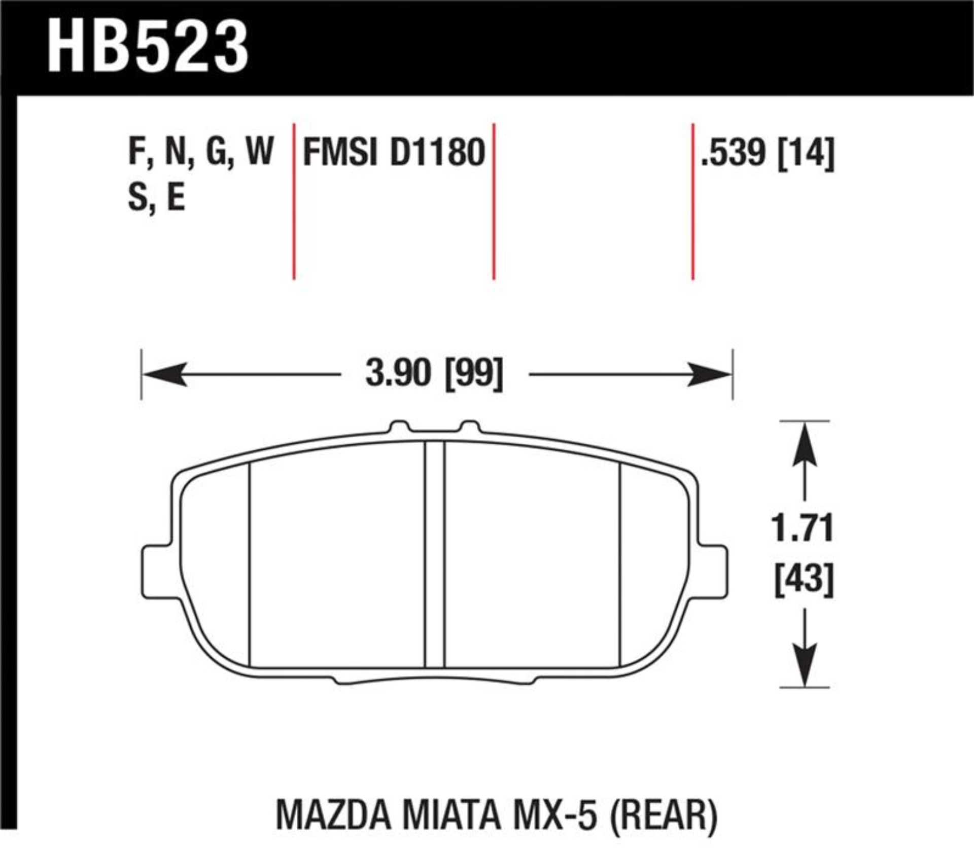 Picture of Hawk Performance HAWK Blue 9012 Brake Pad Sets - HB523E.539