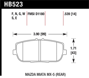 Picture of Hawk Performance HAWK Blue 9012 Brake Pad Sets - HB523E.539