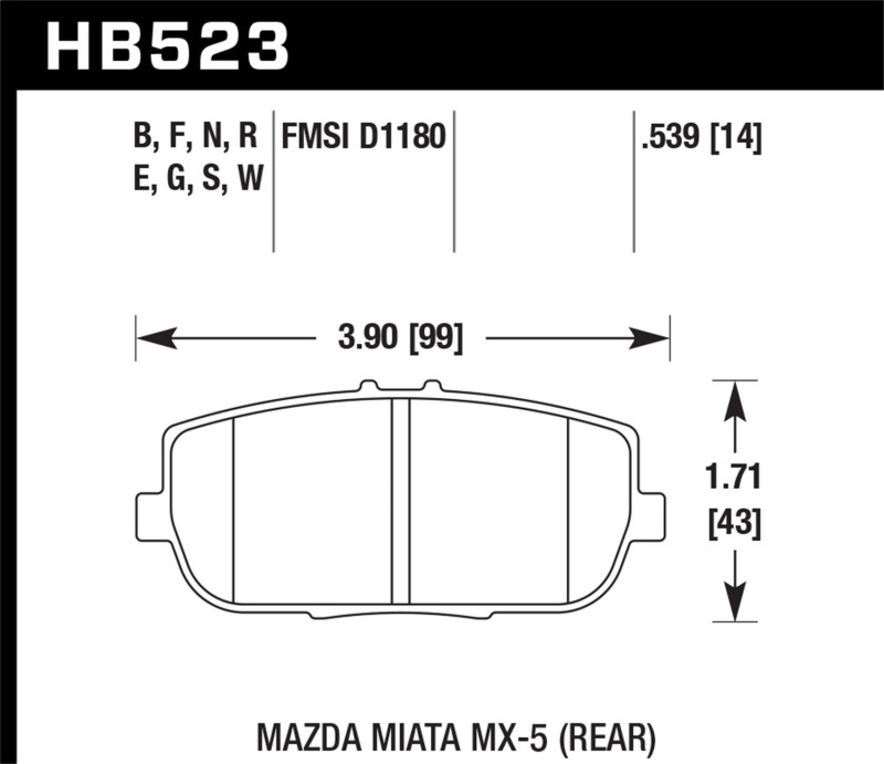 Picture of Hawk Performance HAWK HPS Brake Pad Sets - HB523F.539