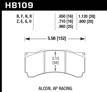 Picture of Hawk Performance HAWK Blue 9012 Brake Pad Sets - HB109E.650