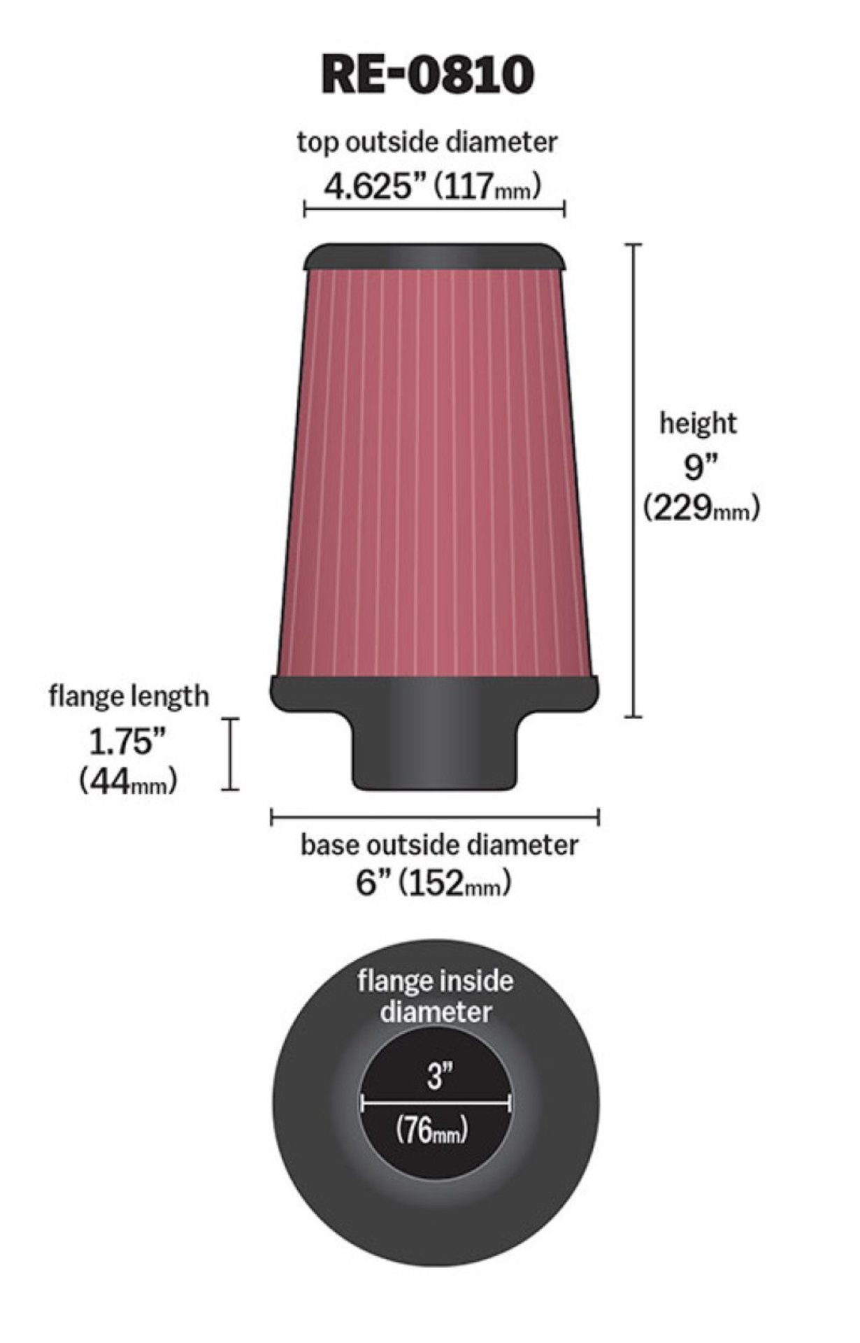 Picture of K&N Engineering KN Universal Air Filter - RE-0810