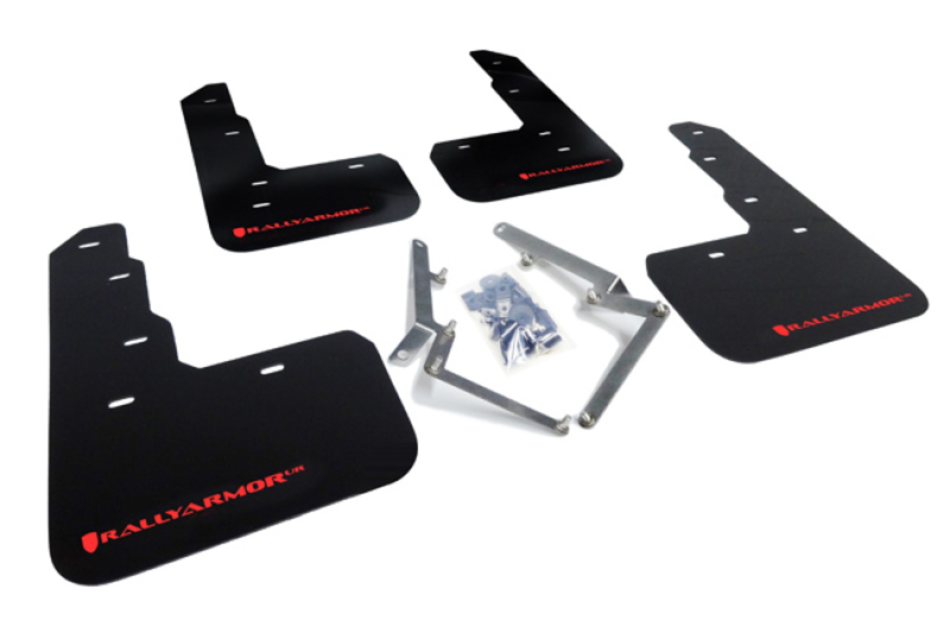 Picture of Rally Armor RAL UR Blk Flap/Rd Logo Mud Flaps - MF47-UR-BLK/RD