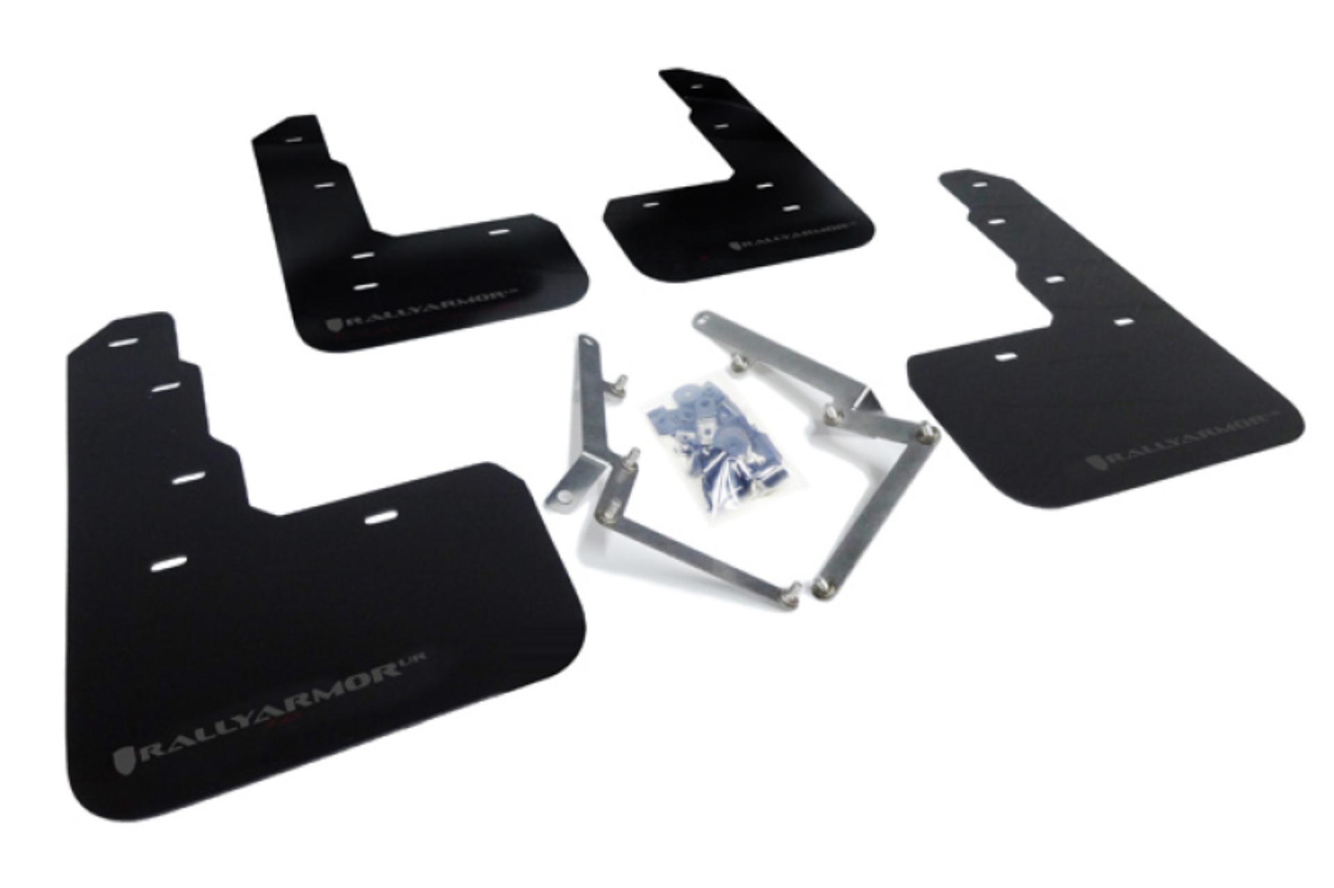 Picture of Rally Armor RAL UR Blk Flap/Dark Grey Logo Mud Flaps - MF47-UR-BLK/DGRY