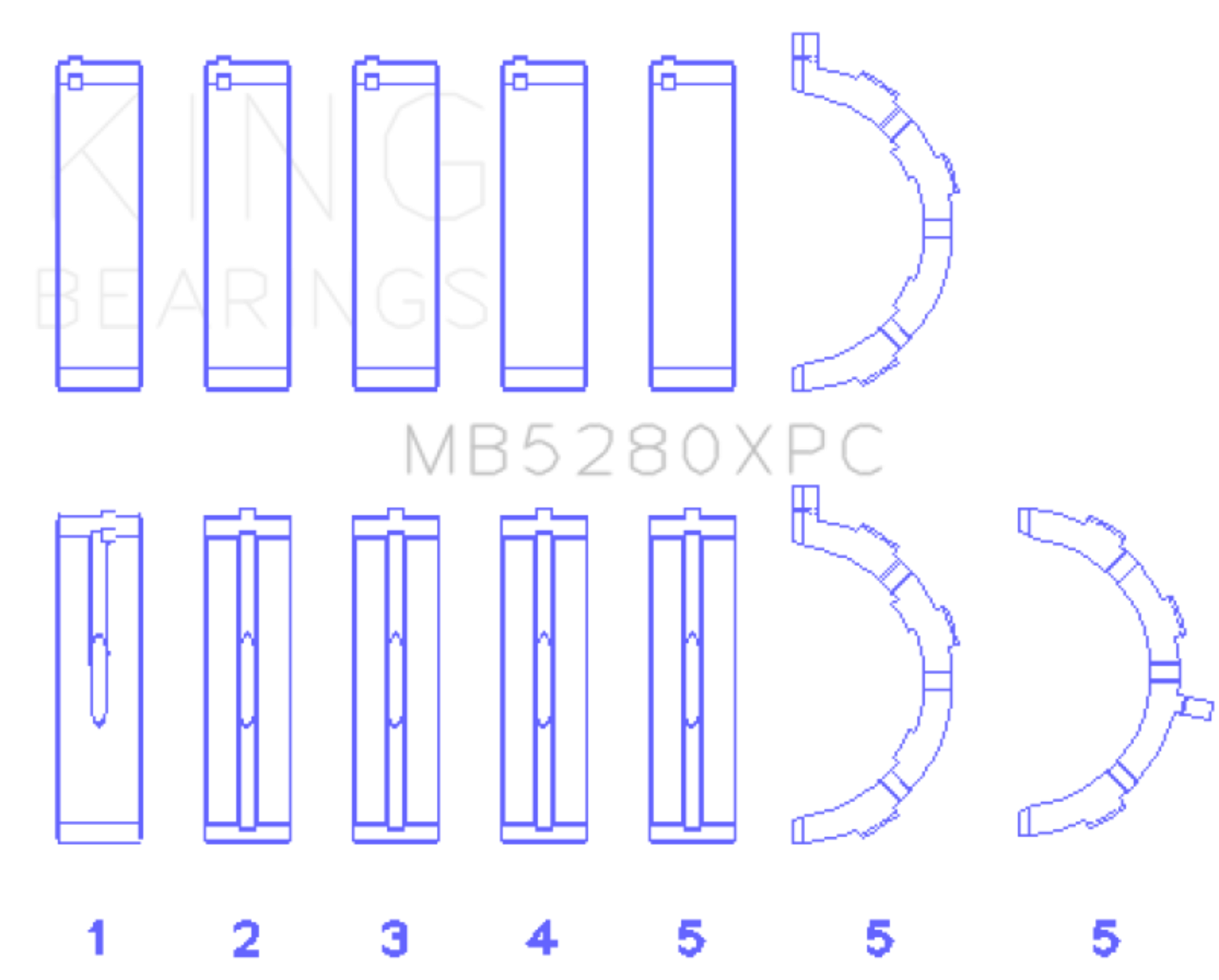 Picture of King Engine Bearings KING Performance Main Bearings - MB5280XPC