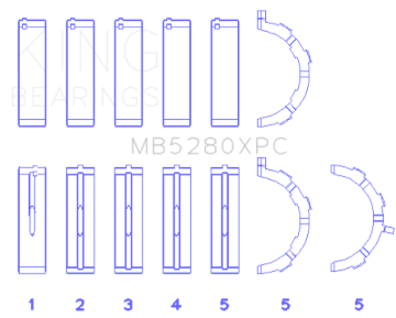 Picture of King Engine Bearings KING Performance Main Bearings - MB5280XPC