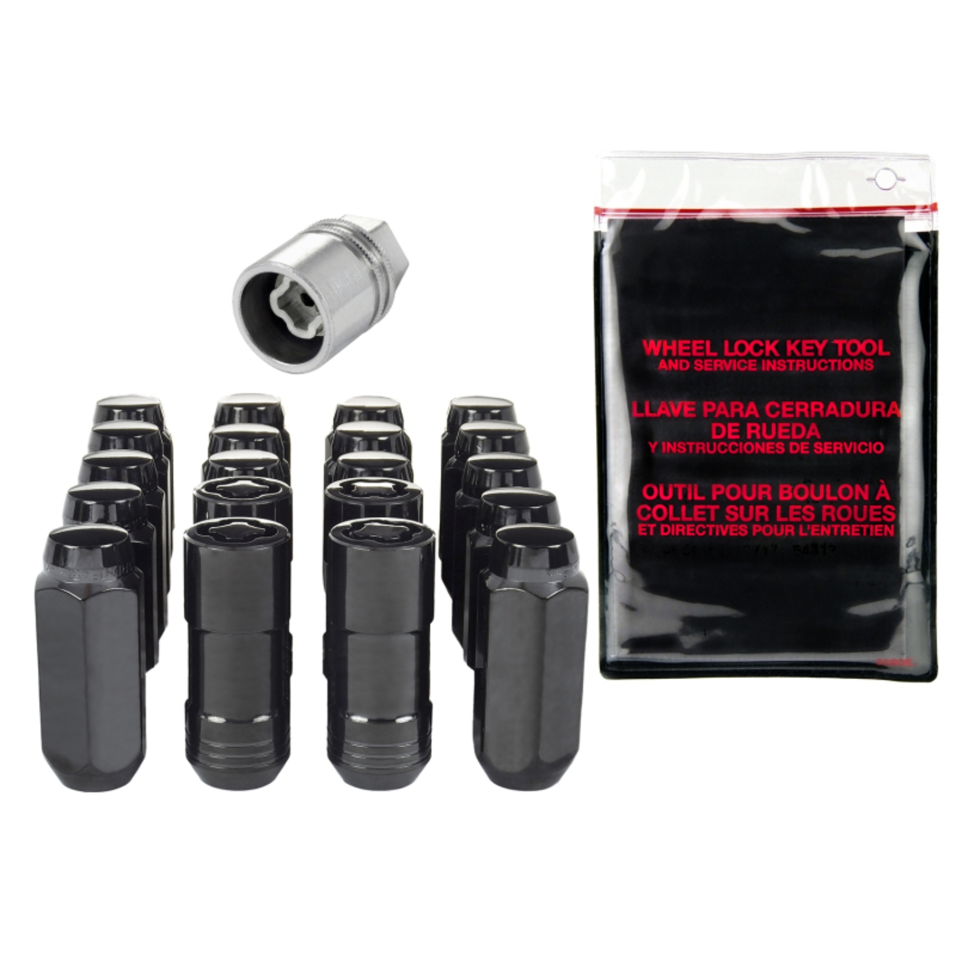 Picture of M14 x 2.0 Black 5-Lug Cone Seat Exposed Style Wheel Installation Kit