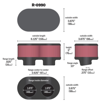 Picture of K&N Engineering KN Universal Air Filter - R-0990