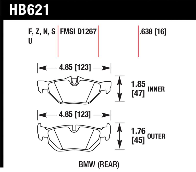 Picture of Hawk Performance HAWK DTC-70 Brake Pad Sets - HB621U.638