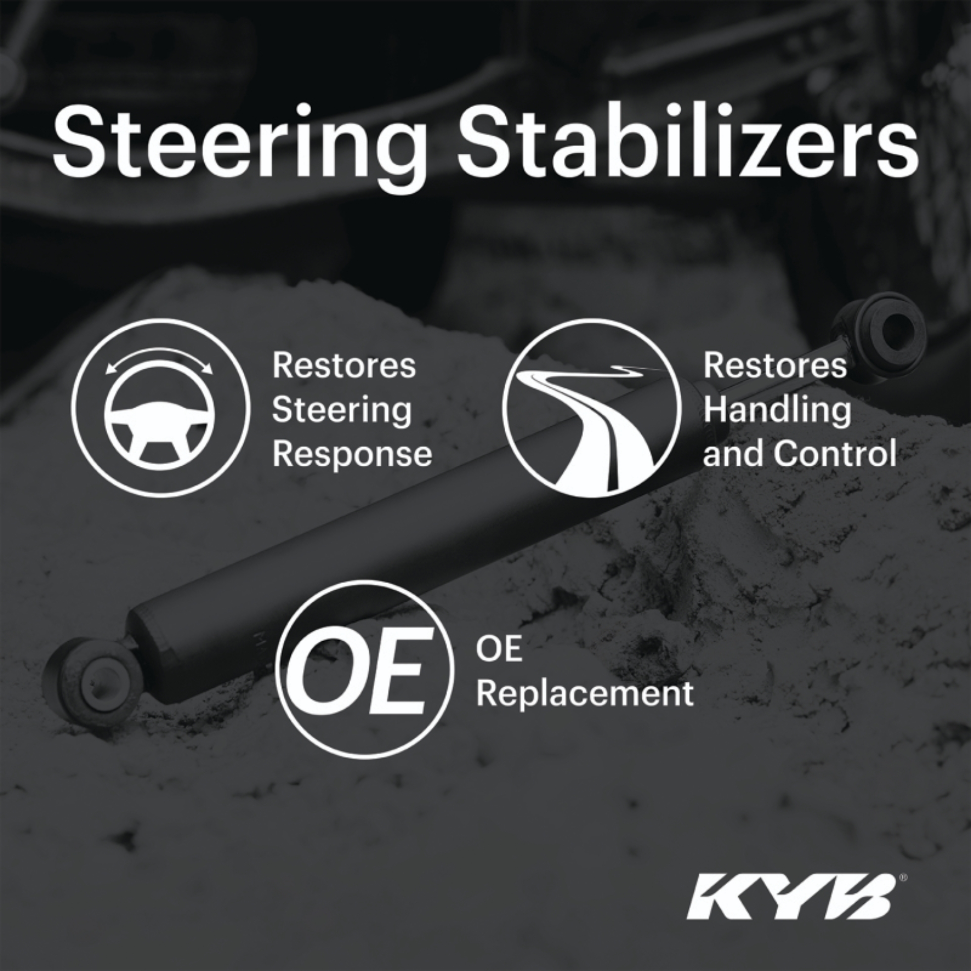 Picture of KYB Steering Stablizers Front Steering Stabilizer - SS11305