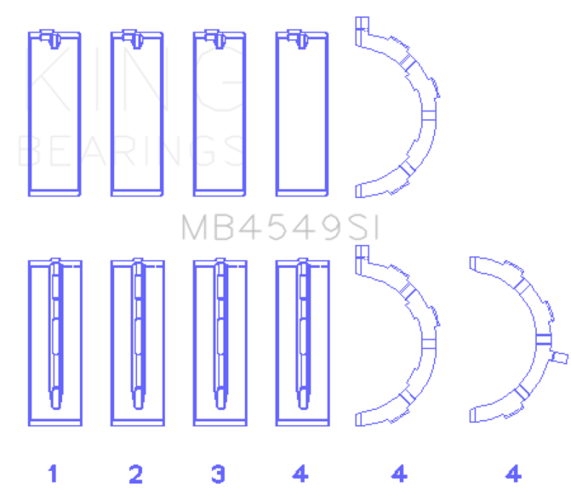 Picture of King Engine Bearings KING Main Bearings - MB4549SI