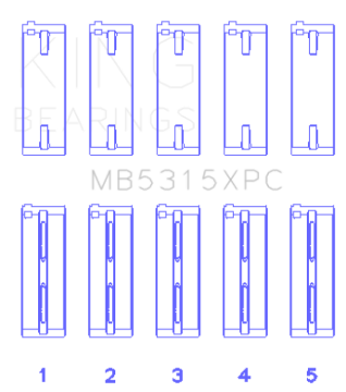 Picture of King Engine Bearings KING Performance Main Bearings - MB5315XPC0.25
