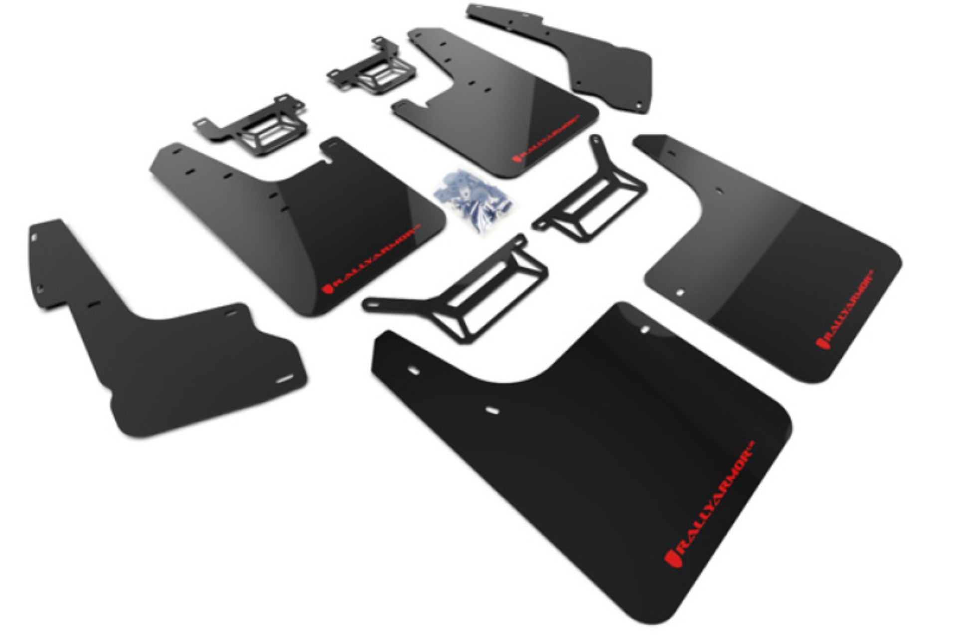 Picture of Rally Armor RAL UR Blk Flap/Rd Logo Mud Flaps - MF48-UR-BLK/RD