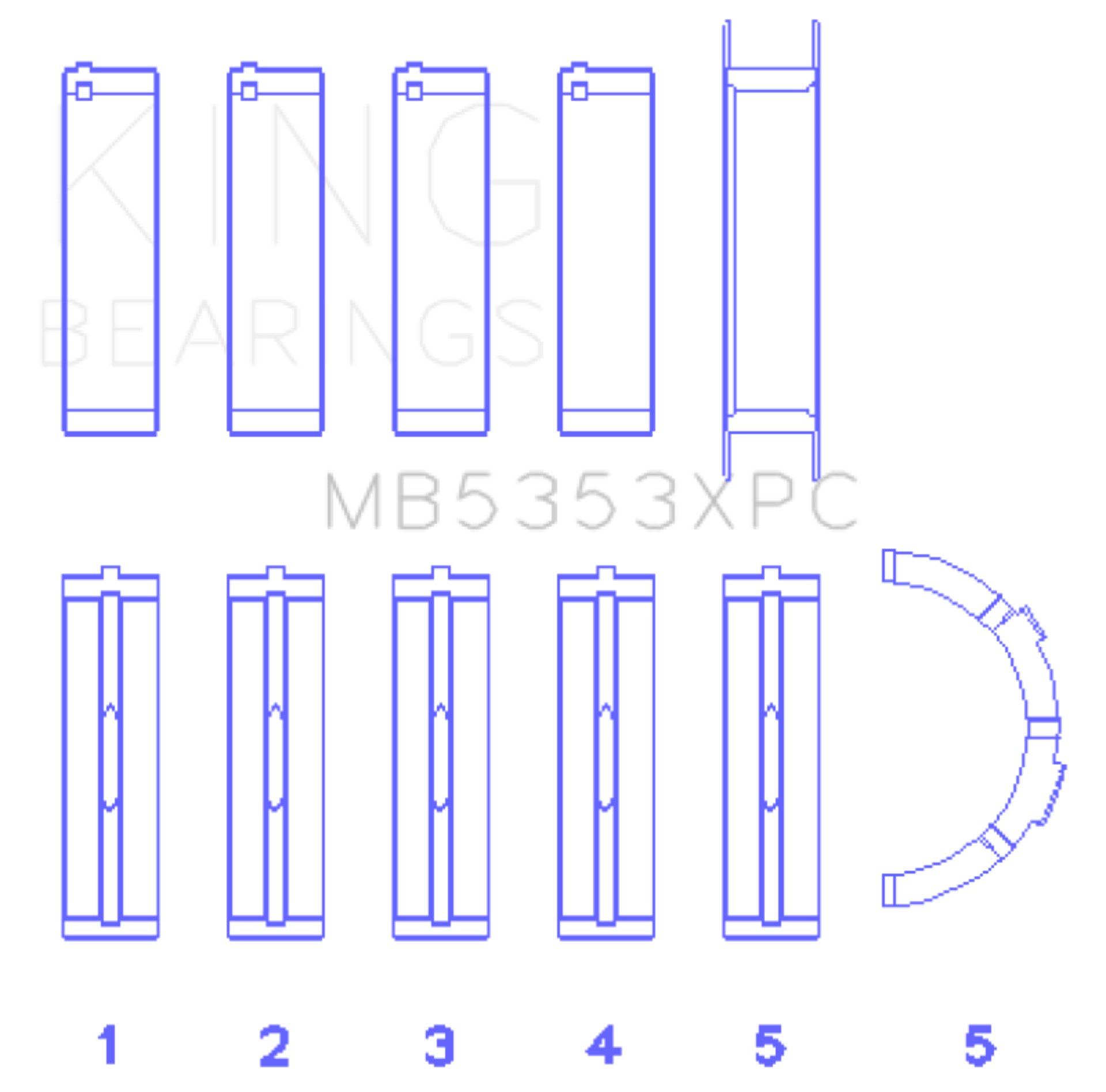 Picture of King Engine Bearings KING Performance Main Bearings - MB5353XPC