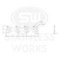 Picture of Stainless Works, SBF 4.6L 2V round port, 1-5/8" primary header flanges.