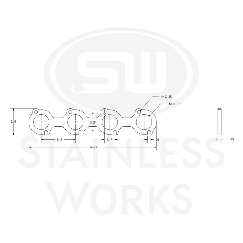 Picture of Stainless Works, SBF 4.6L 2V round port, 1-3/4" primary header flanges.