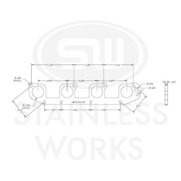 Picture of Stainless Works, Hemi 5.7L round port 1-3/4" primary header flanges.