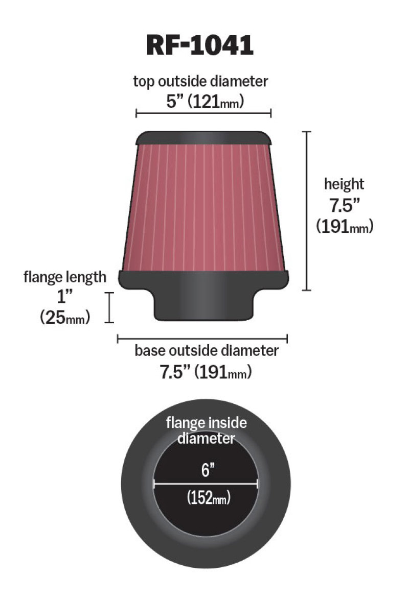 Picture of K&N Engineering KN Universal Air Filter - RF-1041