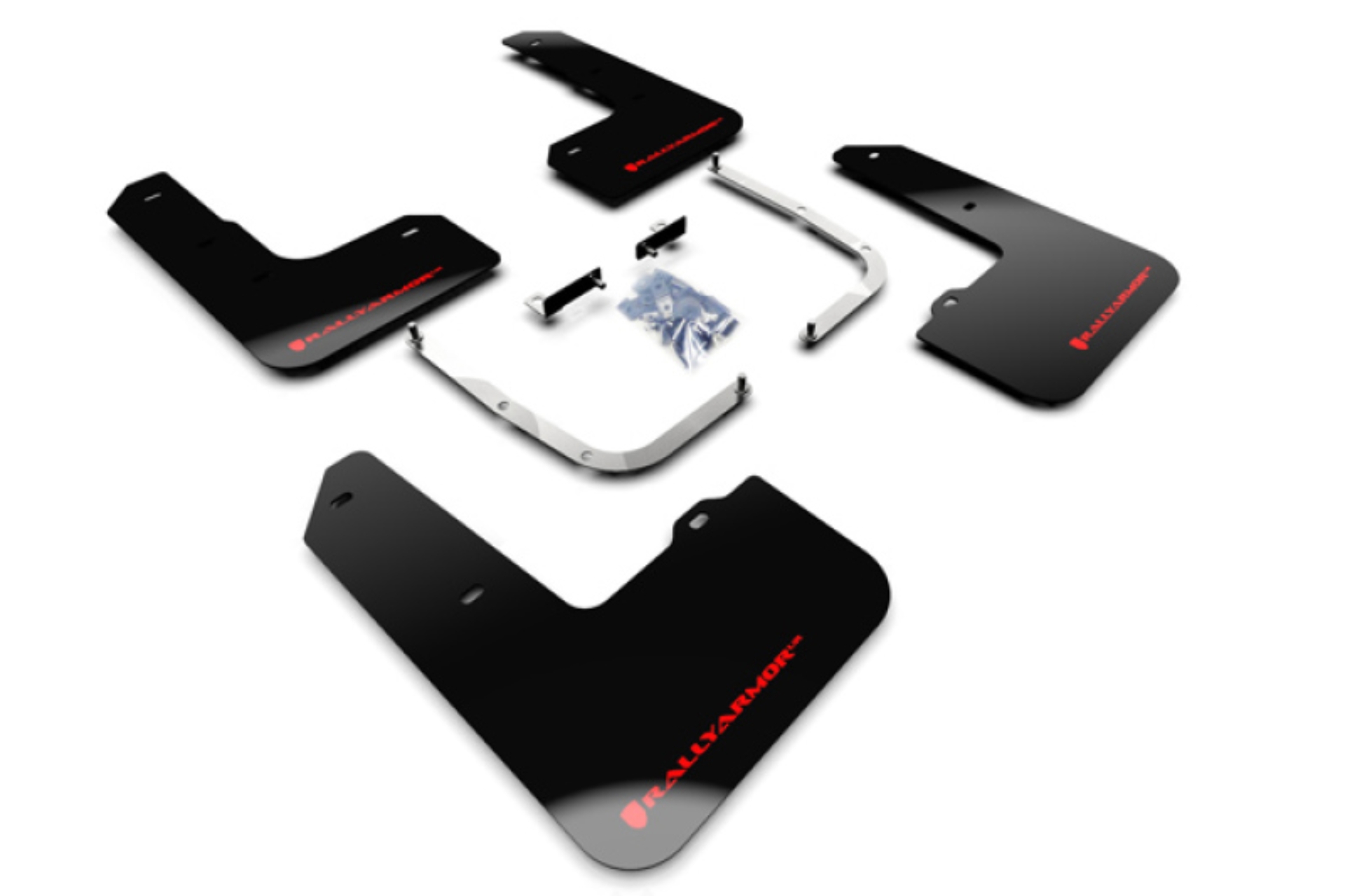 Picture of Rally Armor RAL UR Blk Flap/Rd Logo Mud Flaps - MF57-UR-BLK/RD