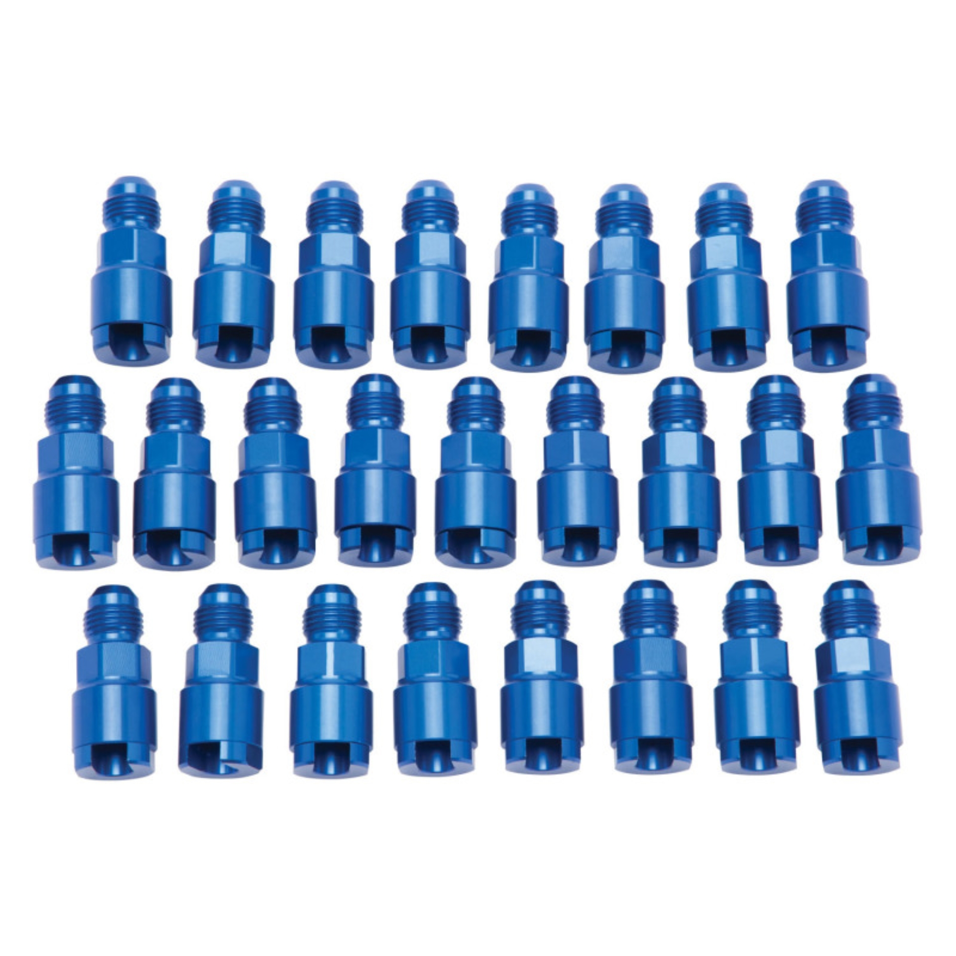 Picture of 6AN Male x -16' SAE Quick-Disconnect Female Threaded Cap Fitting, Blue - 25 Pack
