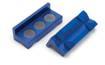 Picture of Russell Billet Aluminum Vice Jaws With Blue Anodized Finish