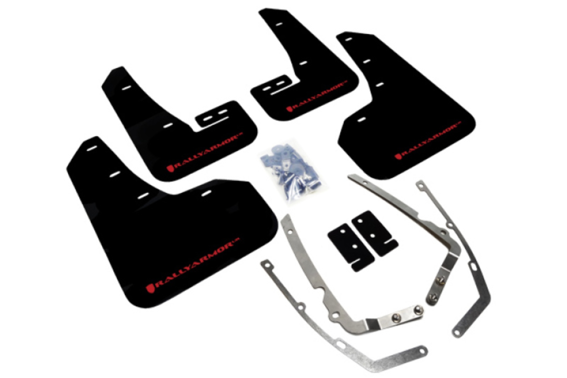 Picture of Rally Armor RAL UR Blk Flap/Rd Logo Mud Flaps - MF37-UR-BLK/RD