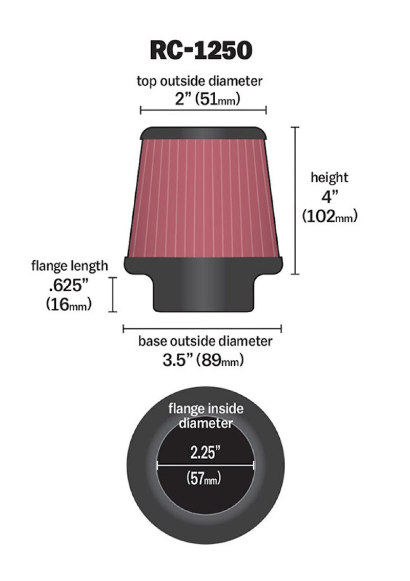 Picture of K&N Engineering KN Universal Air Filter - RC-1250