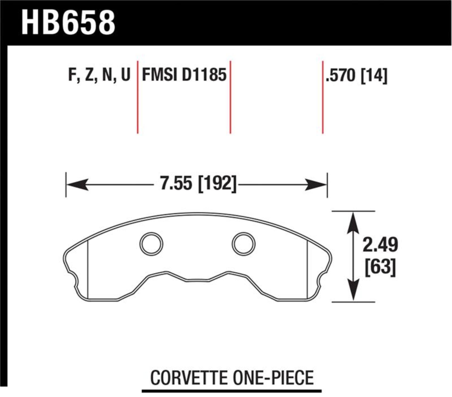 Picture of Hawk Performance HAWK HP+ Brake Pad Sets - HB658N.570