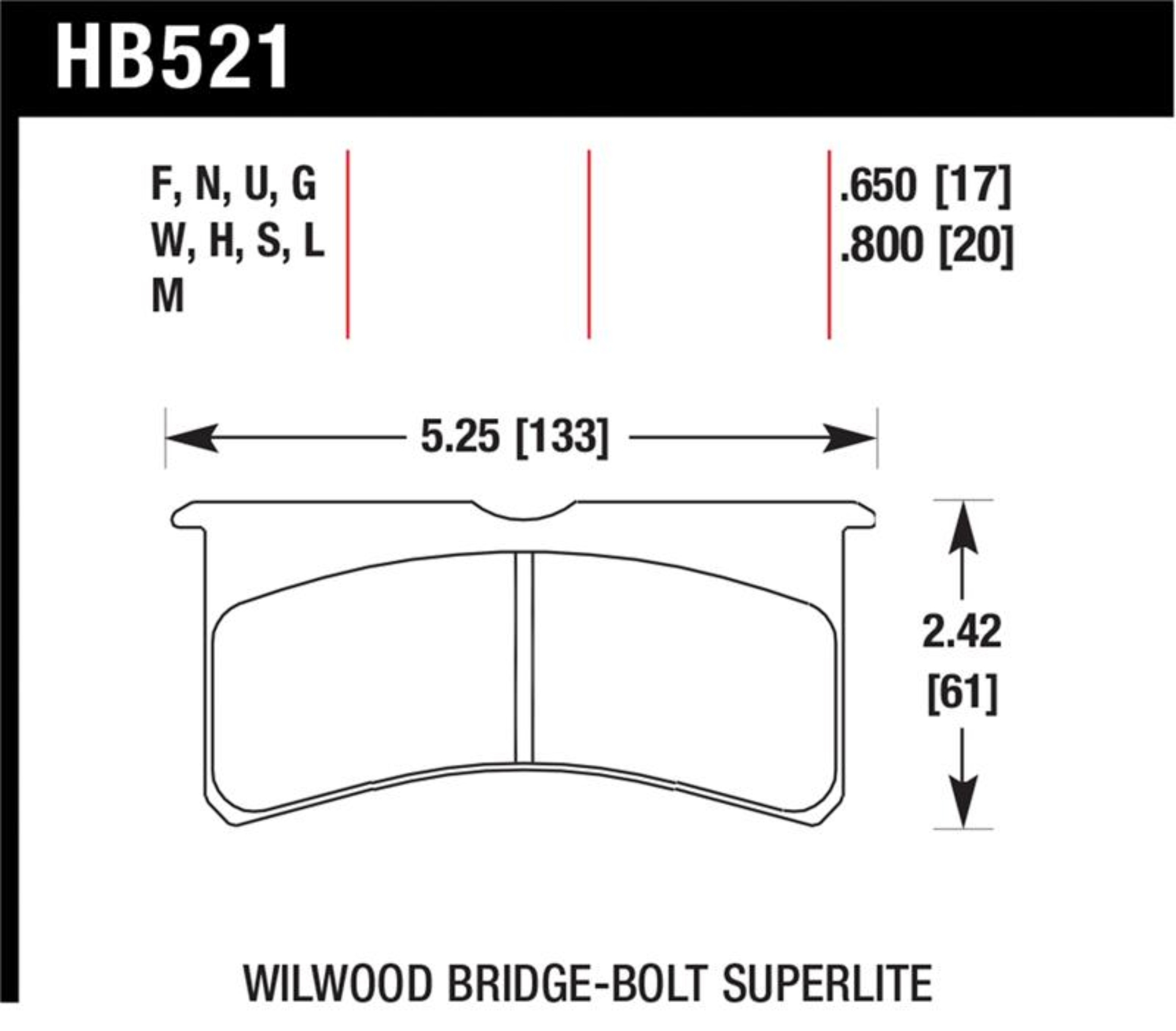Picture of Hawk Performance HAWK HP+ Brake Pad Sets - HB521N.650