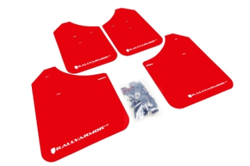Picture of Rally Armor RAL UR Red Flap/Wht Logo Mud Flaps - MF1-UR-RD/WH