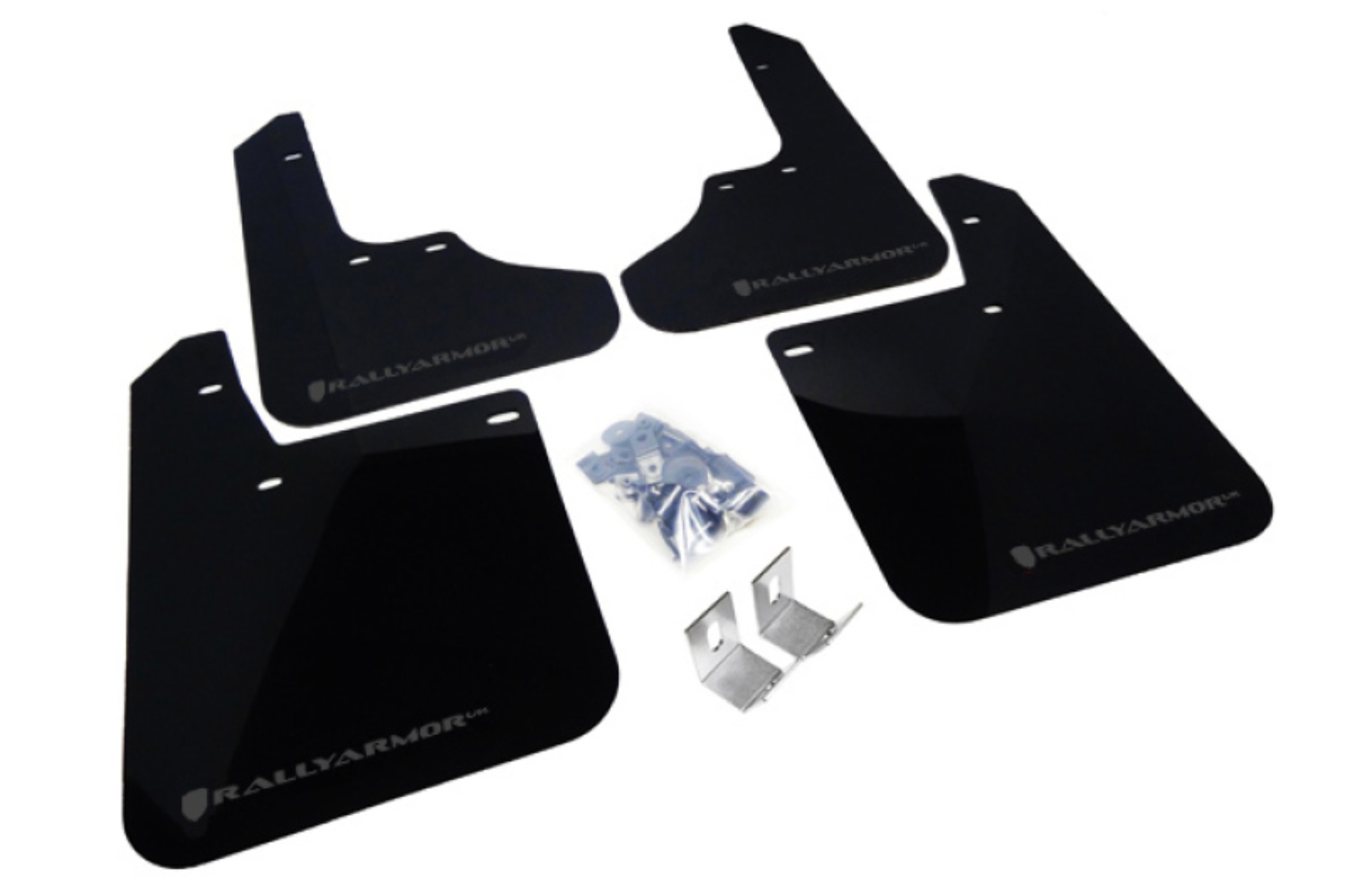 Picture of Rally Armor RAL UR Blk Flap/Grey Logo Mud Flaps - MF2-UR-BLK/GRY