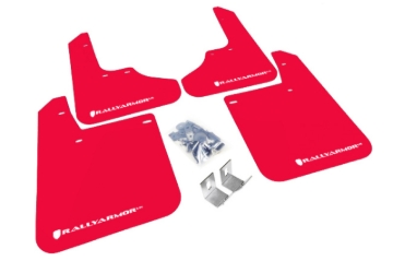 Picture of Rally Armor RAL UR Red Flap/Wht Logo Mud Flaps - MF2-UR-RD/WH
