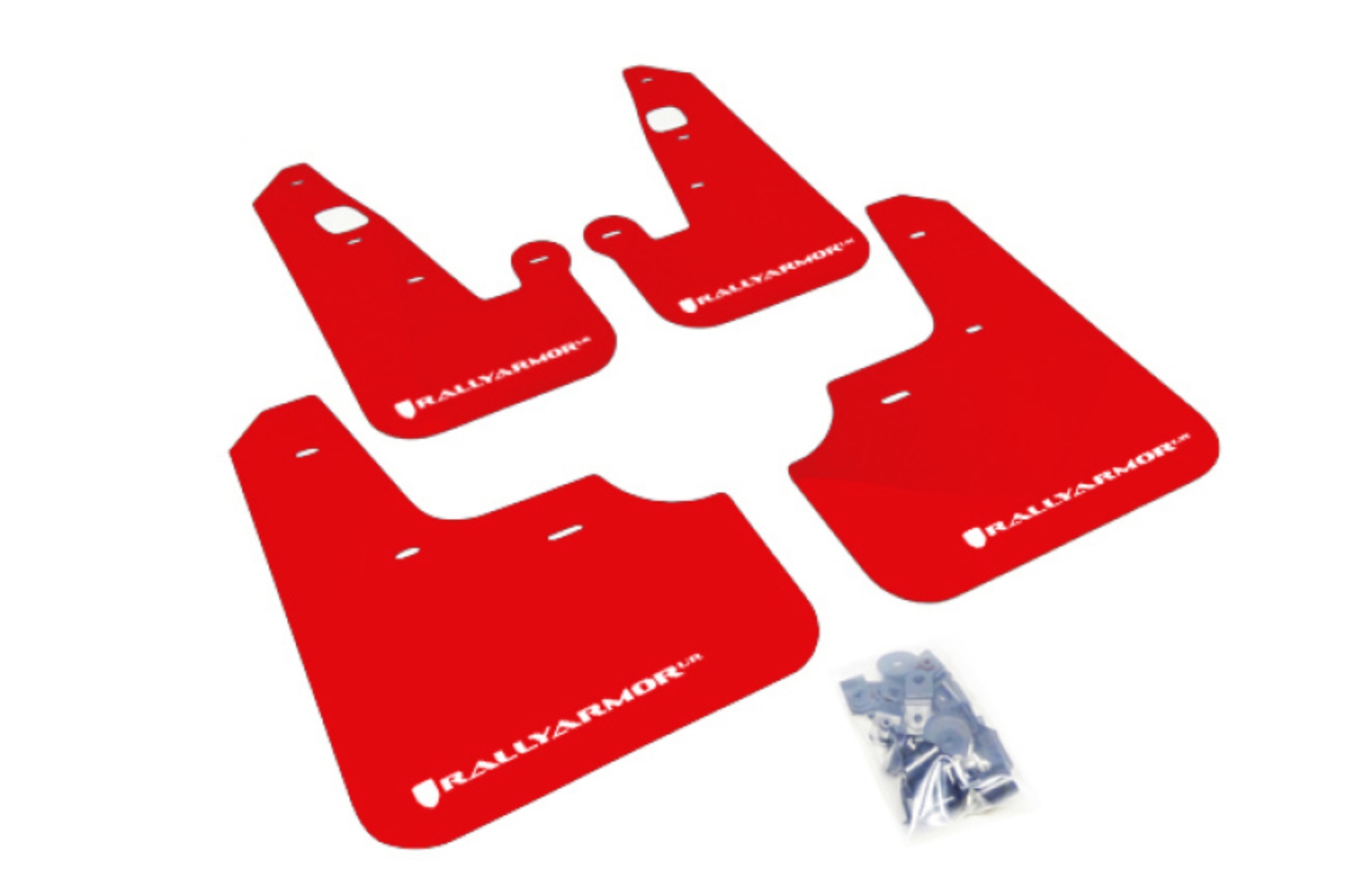 Picture of Rally Armor RAL UR Red Flap/Wht Logo Mud Flaps - MF8-UR-RD/WH