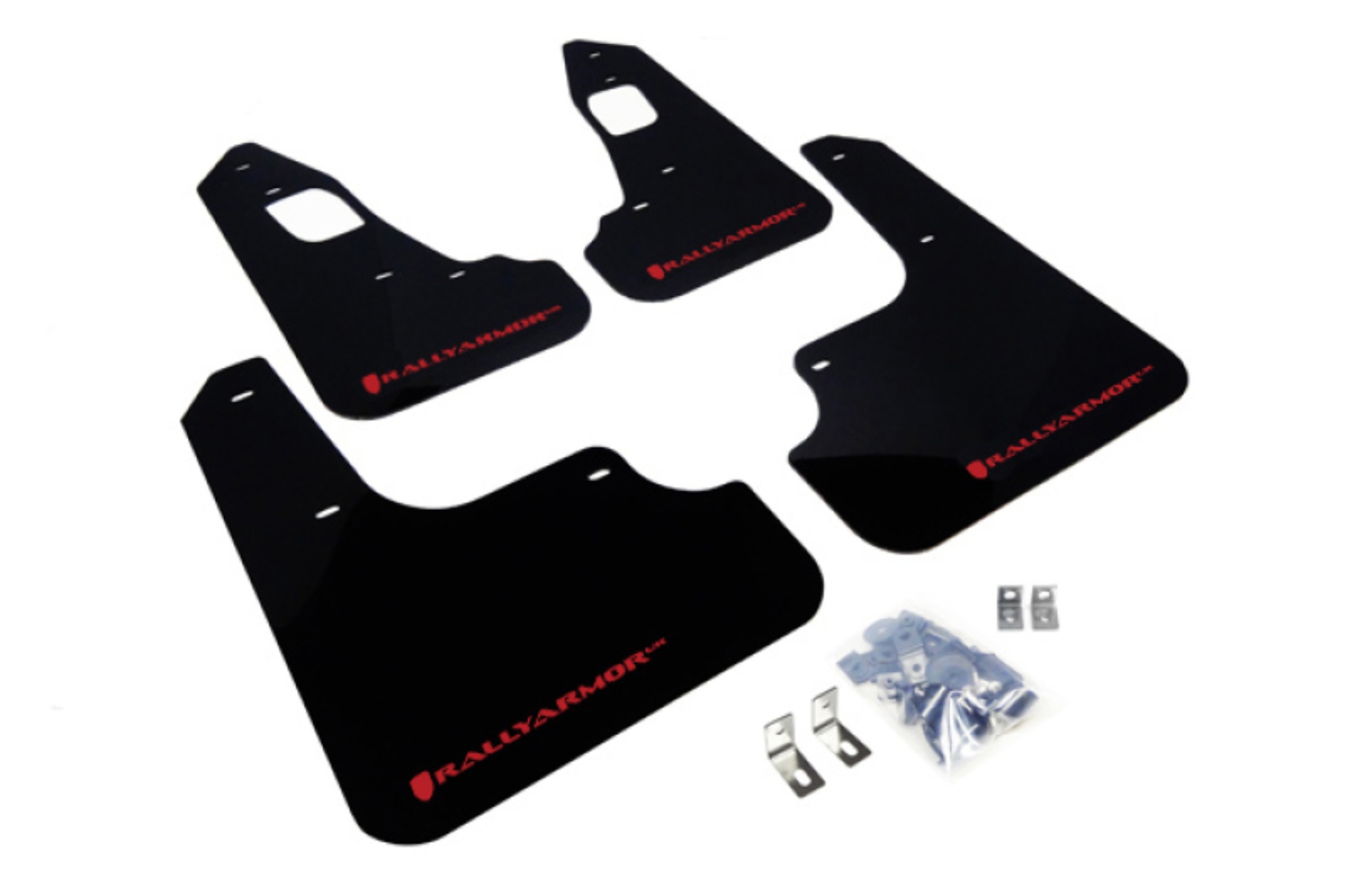 Picture of Rally Armor RAL UR Blk Flap/Rd Logo Mud Flaps - MF10-UR-BLK/RD